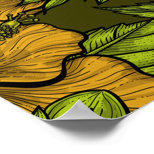 Gelber Hibiskus Poster (Ecke)