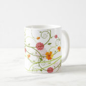 Gelber Hibiskus & Schwalben Eleganter Blumengarten Kaffeetasse (VorderseiteRechts)