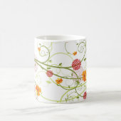 Gelber Hibiskus & Schwalben Eleganter Blumengarten Kaffeetasse (Mittel)