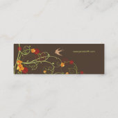 Gelber Hibiskus & Schwalben Eleganter Blumengarten Mini Visitenkarte (Rückseite)