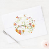 Gelber Hibiskus & Schwalben Eleganter Blumengarten Runder Aufkleber (Umschlag)