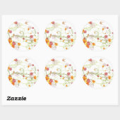 Gelber Hibiskus & Schwalben Eleganter Blumengarten Runder Aufkleber (Blatt)