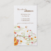 Gelber Hibiskus & Schwalben Eleganter Blumengarten Visitenkarte (Vorderseite)