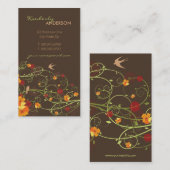 Gelber Hibiskus & Schwalben Eleganter Blumengarten Visitenkarte (Vorne/Hinten)