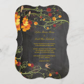 Gelber Hibiskus Schwebe Blumenkhalkartonverheiratu Einladung (Vorne/Hinten)