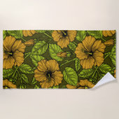 Gelber Hibiskus Strandtuch (Vorderseite)