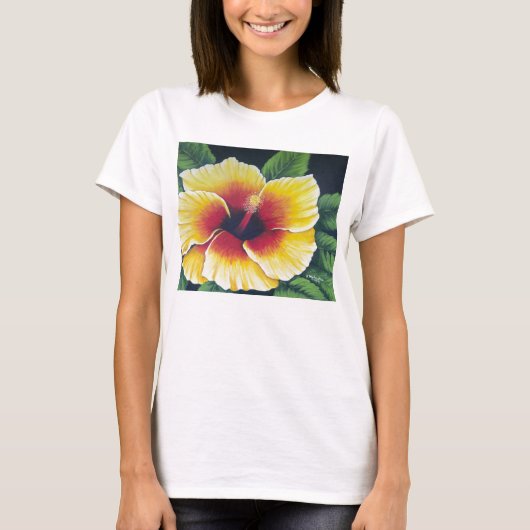 Gelber Hibiskus T-Shirt (Vorderseite)