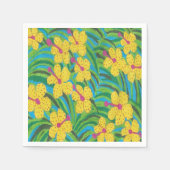 Gelber Hibiskus Tropenschrift Serviette (Vorderseite)