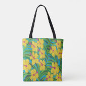 Gelber Hibiskus Tropenschrift Tasche (Rückseite)