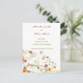 Gelber Hibiskus und Schwalbe Save the Date Ankündigungspostkarte (Stehend Vorderseite)