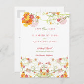 Gelber Hibiskus und Schwalbe Save the Date Postkarte (Vorne/Hinten)