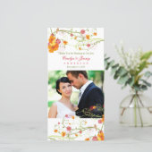 Gelber Hibiskus und Schwalben Blumenzwiebeln Foto Dankeskarte (Stehend Vorderseite)