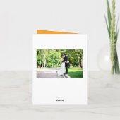 Gelber Hibiskus und Schwalben Blumenzwiebeln Foto Dankeskarte (Rückseite)