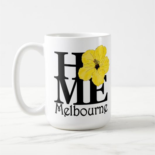 Gelber Hibiskus ZUHAUSE Melbournes Kaffeetasse (Links)