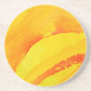 gelber Hintergrund. Aquarell auf Papier Getränkeuntersetzer