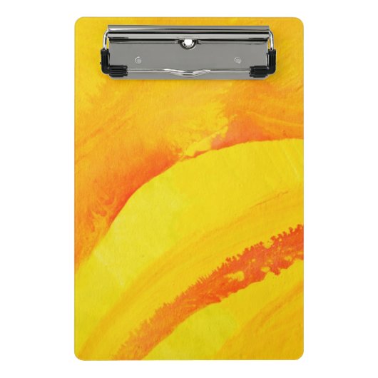 gelber Hintergrund. Aquarell auf Papier Mini Klemmbrett (Vorderseite)
