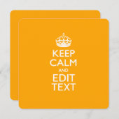 Gelber Hintergrund Behalte Ruhe und Text (Vorne/Hinten)