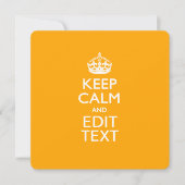 Gelber Hintergrund Behalte Ruhe und Text (Vorderseite)