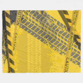 Gelber Hintergrund der Spur von schwarzem Reifen Fleecedecke (Vorderseite (Horizontal))