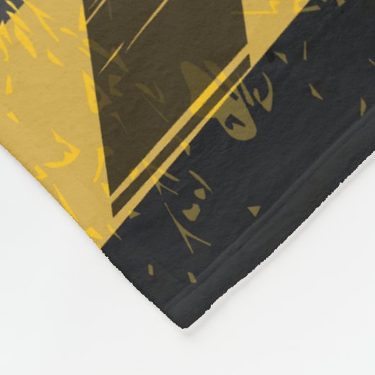 Gelber Hintergrund der Spur von schwarzem Reifen Fleecedecke (Ecke)