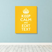 Gelber Hintergrund des Verkehrs Behalte Ruhe und T Leinwanddruck (Insitu (Holzboden))