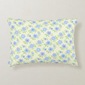 Gelber Hintergrund Happy Blume Dekokissen (Vorderseite)