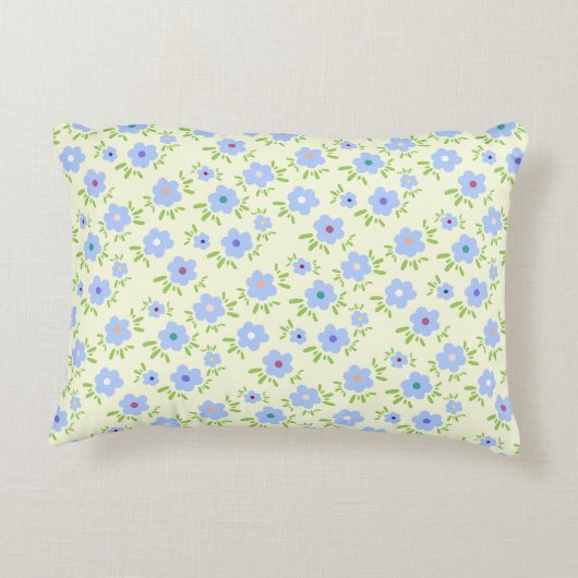 Gelber Hintergrund Happy Blume Dekokissen (Rückseite)