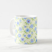 Gelber Hintergrund Happy Blume Kaffeetasse (Vorderseite Links)