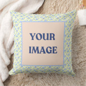 Gelber Hintergrund Happy Blume Kissen (Decke)