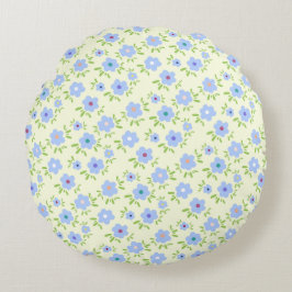 Gelber Hintergrund Happy Blume Rundes Kissen