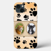 Gelber Hintergrund mit Pfoten, benutzerdefiniertes Case-Mate iPhone Hülle (Rückseite)