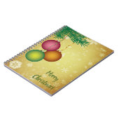 Gelber Hintergrund mit Schneeflocken und PineTree Notizblock (Linke Seite)