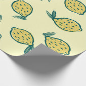 Gelber Hintergrund mit Zitronen. Zitrone. Hintergr Geschenkpapier (Ecke)