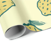 Gelber Hintergrund mit Zitronen. Zitrone. Hintergr Geschenkpapier (Rolleneckpunkt)