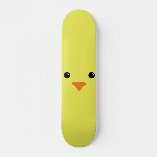 Gelber Huhn-Tier-Gesichts-Entwurf Skateboard (Vorne)