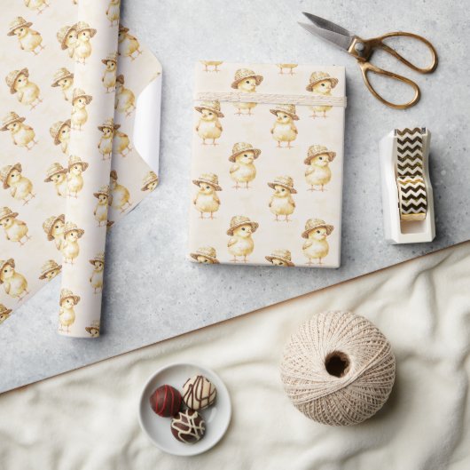 Gelber Hühnerhut Geburtstag Geschenkpapier (Kunsthandwerk)