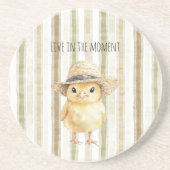 Gelber Hühnerhut Getränkeuntersetzer (Vorne)