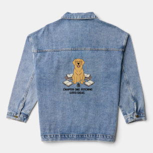 Gelber Hund Buchliebhaber Gelehrter Hund Denim Sti Jeansjacke