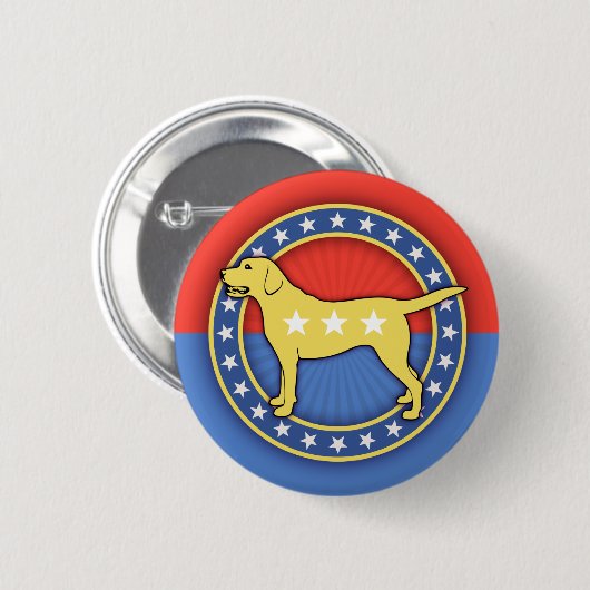 Gelber Hund Button (Vorne & Hinten)