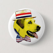 Gelber Hund Demokrat. Knopf Button (Vorderseite)