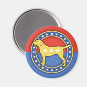 Gelber Hund Magnet (Vorderseite/Rückseite)