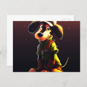 Gelber Hund Postkarte