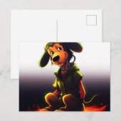 Gelber Hund Postkarte (Vorne/Hinten)