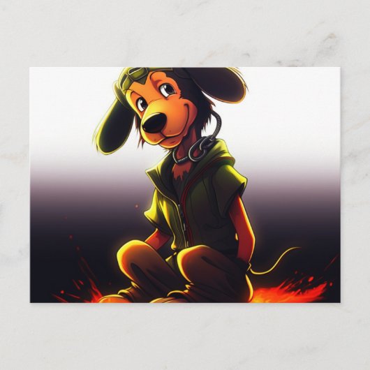 Gelber Hund Postkarte (Vorderseite)