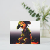 Gelber Hund Postkarte (Stehend Vorderseite)