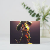 Gelber Hund Postkarte (Stehend Vorderseite)