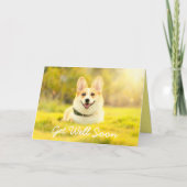 Gelber Hund und Ermutigung erhalten Brunnen-Karte Karte (Vorderseite)