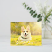 Gelber Hund und Ermutigung werden gut Postkarte (Stehend Vorderseite)