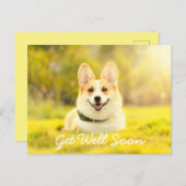 Gelber Hund und Ermutigung werden gut Postkarte (Vorne/Hinten)
