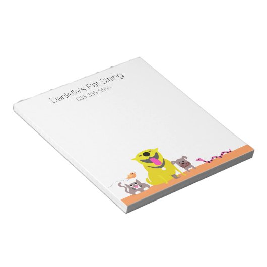 Gelber Hund und Katze Fische Schlange Maus Notizblock (angewinkelt)